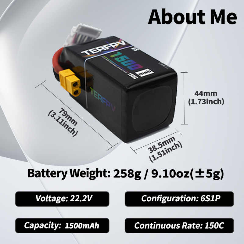 Batteria Lipo TERFPV 6S 22.2V  - Drone Battery 6S recensione e prezzo