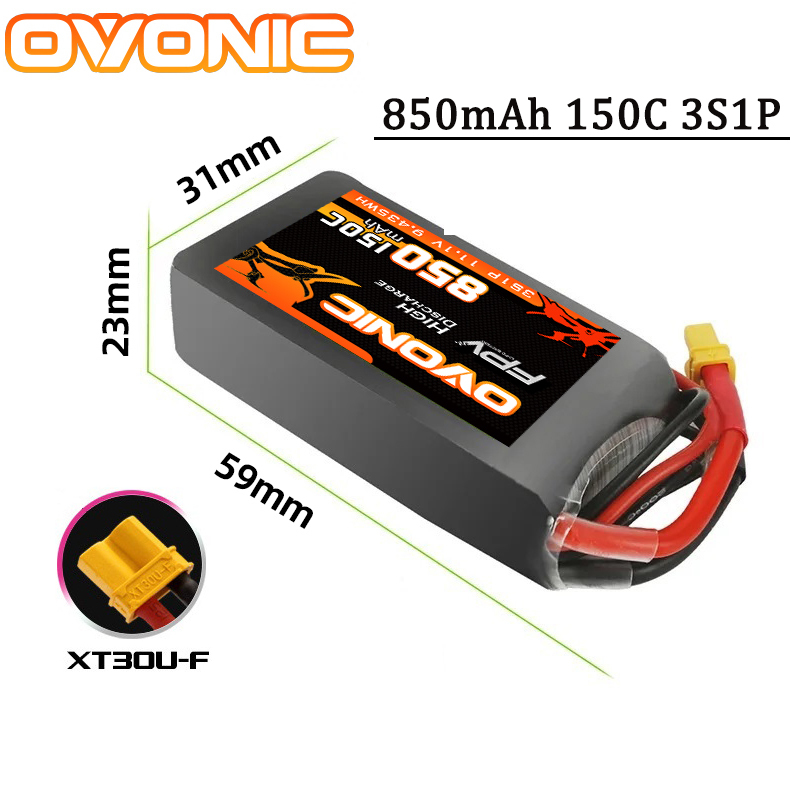 Batteria Lipo OVONIC 150C 850m - Drone Battery 3S recensione e prezzo