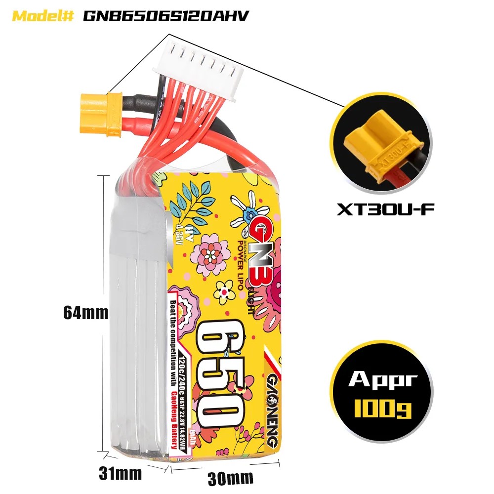 Batteria LiPo GAONENG 6S 650mA - Drone Battery 6S recensione e prezzo